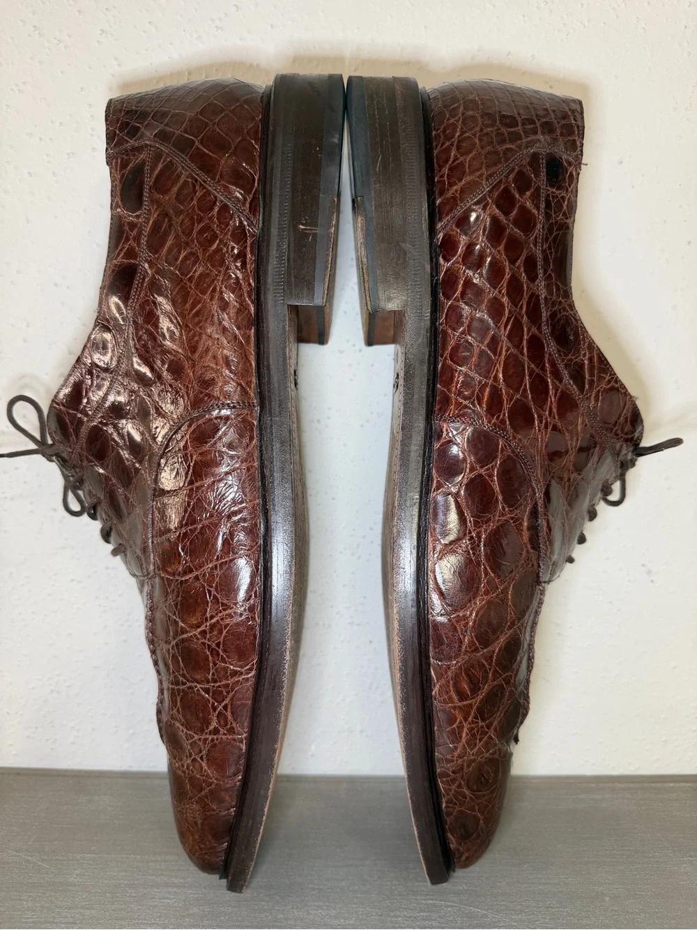 Mezlan Genuine Crocodile Leather Derby Dress Shoes Men’s Size 17M Made In Spain